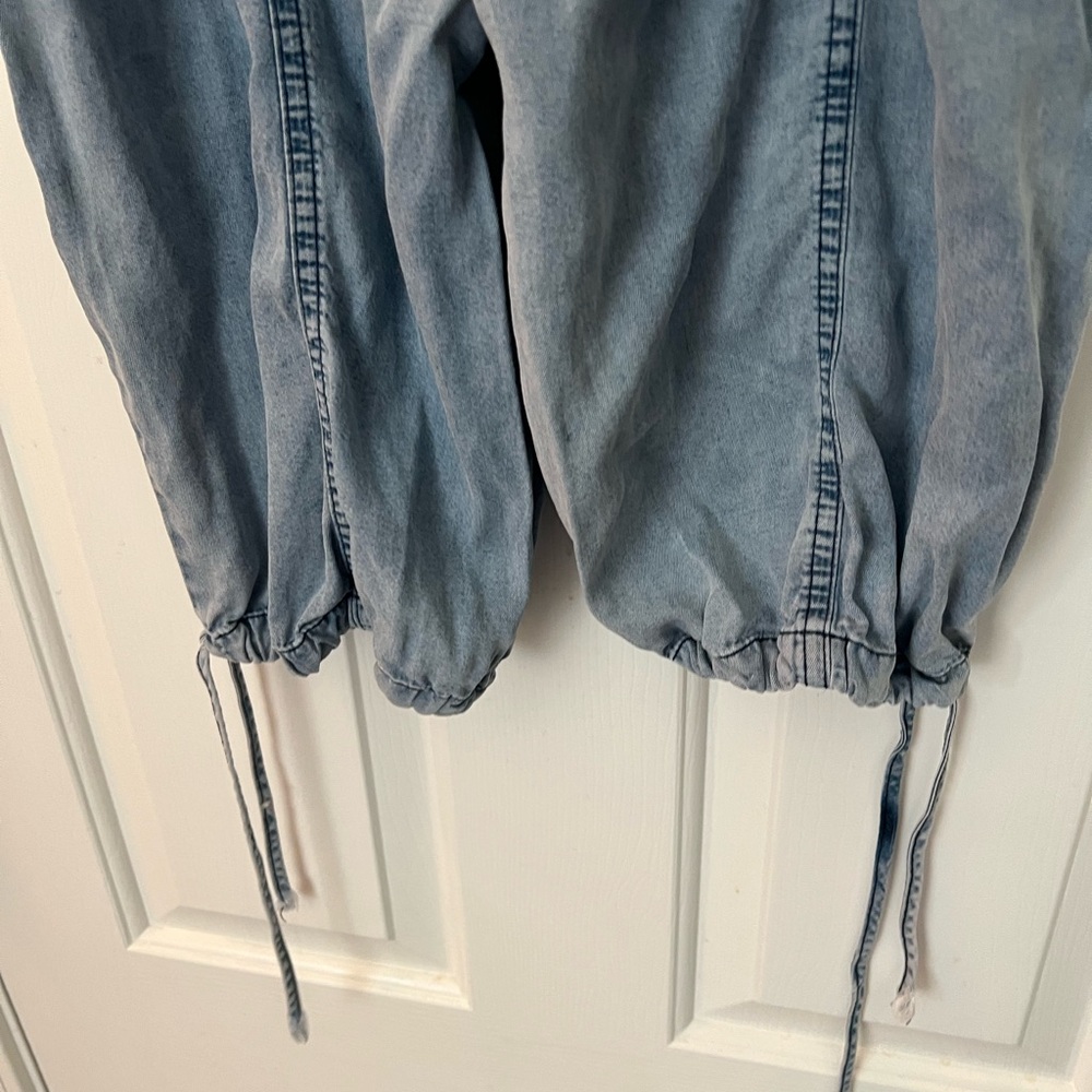 Light Blue Chambray Wide-Leg Jumpsuit - Picture 3 of 3